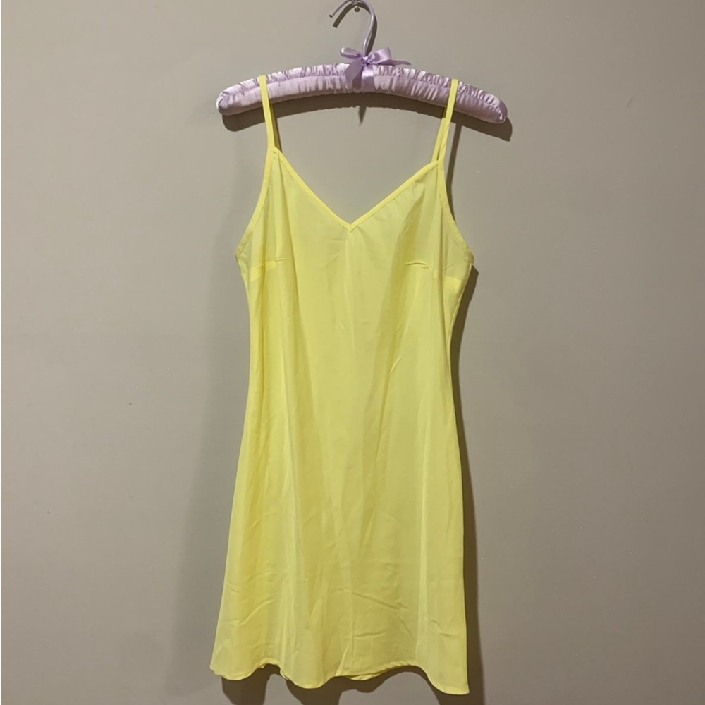 Yellow slip dress